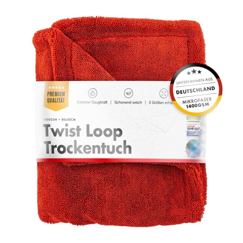 CHEMICALWORKZ SHARK TWISTED TOWEL RED 1400GSM 50x80cm - Dvielis žāvēšanai