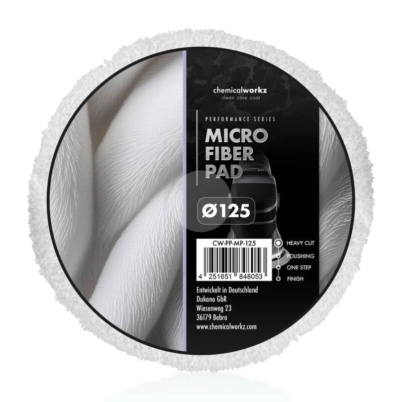 CHEMICALWORKZ MICROFIBER PERFORMANCE PAD 125mm - Mikrošķiedras pulēšanas ripa