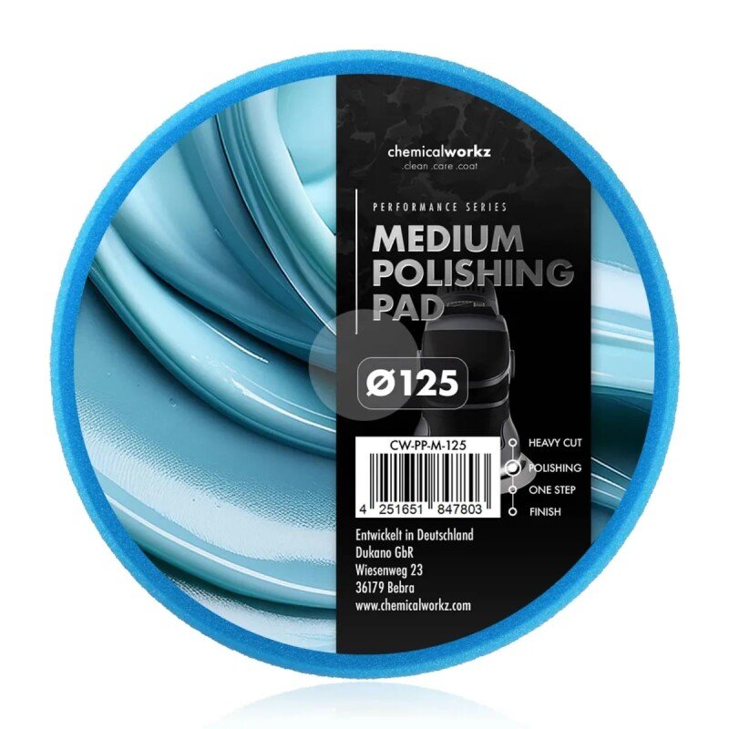 CHEMICALWORKZ MEDIUM POLISHING PERFORMANCE PAD 125mm - Pulēšanas ripa