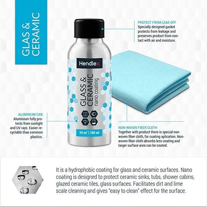 Ūdens atgrūdošs pārklājums stikliem un keramikai - HENDLEX HOME GLASS & CERAMIC PRO 100ml Image