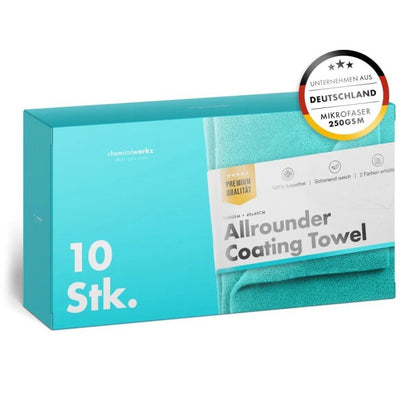 CHEMICALWORKZ ALLROUNDER COATING TOWEL 250GSM, 40x40cm 10gab., mikrošķiedras dvielis