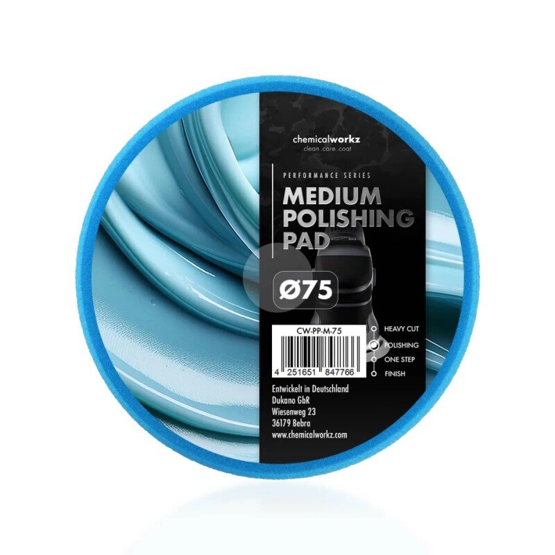 CHEMICALWORKZ MEDIUM POLISHING PERFORMANCE PAD 75mm - Pulēšanas ripa