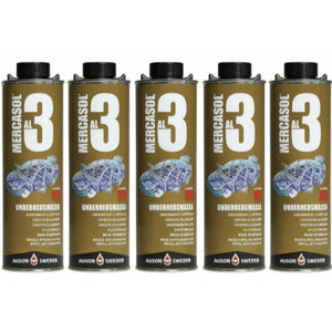 Mercasol 3 AL Bronza - Šķīdinātājbalstīts pretšķembu pārklājums automašīnas apakšai 1L 5 ga.