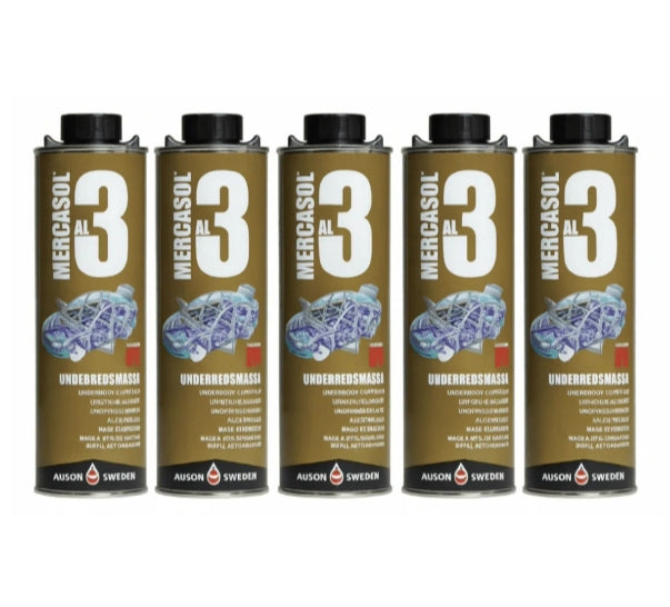 Mercasol 3 AL Bronza - Šķīdinātājbalstīts pretšķembu pārklājums automašīnas apakšai 1L 5 ga.